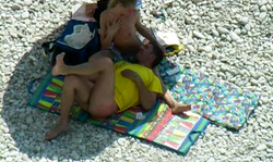 Awesome amateur lady is relaxing on the nudist beach