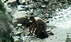 Sweet beach sex with a dick-sucking babe and her boyfriend