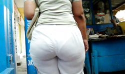 Her big booty and white panties are looking so sweet