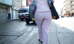 Truly impressive big booty chick in a white outfit