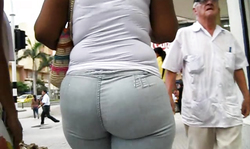 Sexiest big booty lady in white pants spotted on the street