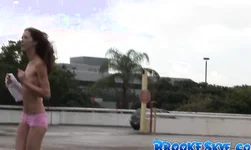 Outdoor nudity in public place with a shameless Brooke Skye