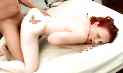 Redhead Bus Stop Whores beauty is screaming loud in the bedroom