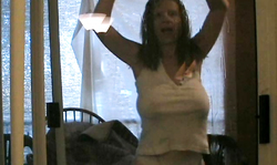 Busty Candi Curves reveals her amazing topless body