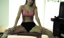 Flexible and slender Cosmid babe is doing some yoga exercises