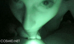 Dick-swallowing Cosmid babe gives a passionate blowjob in close-up