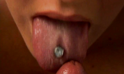 Glamorous Cum On Eileen beauty with pierced tongue is sucking with passion