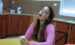 Beautiful Emily 18 shows off her small tits with pleasure