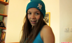 Brown-haired tanned teen Emily 18 has a godlike booty