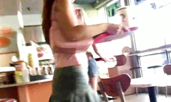 Angelic All Natural blonde is enjoying flashing her pussy in public places