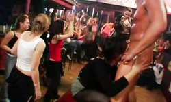 Beautiful Party babes are enjoying sucking big loaded pricks