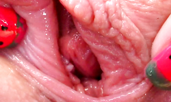 Sex-loving brunette with toned ass is having a cute pink pussy