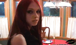 Redhead bitch Liz Vicious has a sex hungry shaved pussy