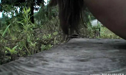 Dirty outdoor sex with a dick-swallowing Japanese bitch