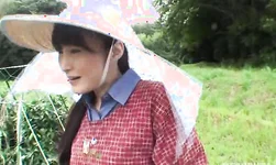 All-natural Japanese farm girl gets her holes fucked