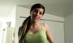 Dirty-minded gf in see-through panties shows off her bottom