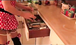Fetish-addicted lass stretch her hole with a help of a dildo
