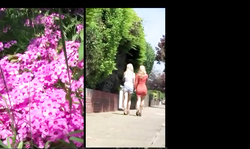 Two bleached sluts with cute faces are kissing with passion