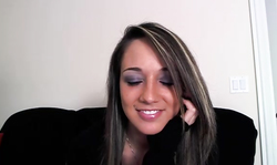 Nikki Sims takes off her black bra and lace panties