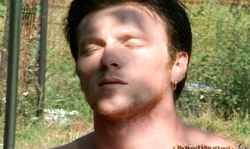 Dirty granny with massive melons is riding a dick in the garden