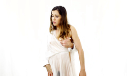 Astonishing Mormon brunette in white is giving a blowjob