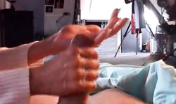 Horny busty chick Queeny Love strokes a hard prick and gets some cream