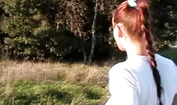 Beauty in white Queeny Love gives a passionate outdoor blowjob