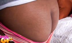 Hot young chocolate slut is getting into sex with whitey