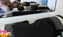 Ebony in white panties is taking my dick in her tight pussy