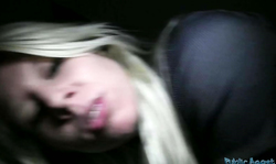 An awesome blonde is getting fucked from behind in doggy style pose