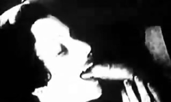 Elegant Retro oral sex with a seductive cock-eating brunette