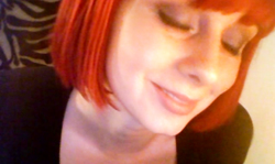 Sensual tongue fetish with a short-haired redhead
