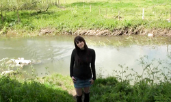 Redhead UK Flashers beauty masturbates on the grass in the park