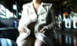 Black-haired UK Flashers female rubs her hungry pussy