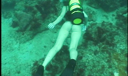 Big-boobed diver shows how awesome her body is