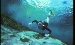 Diver in red panties gets topless underwater in the hottest way