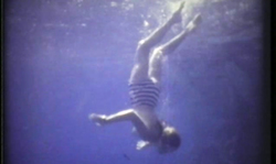 Extremely sweet underwater dance of a leggy ballerina