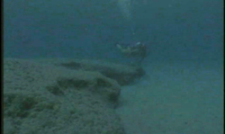 Amazingly sexy brunette is showing off her long legs underwater