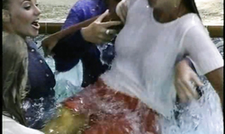 Sex-loving fetish girls are posing Underwater in CFNM style