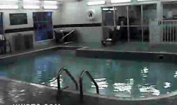 Perfect-looking babe is trying to pose Underwater in the bathtub