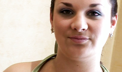 Elegant and big-boobed young BBW strokes her snatch in a right way