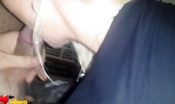 Golden Russian sex angel gives me a blowjob in the car