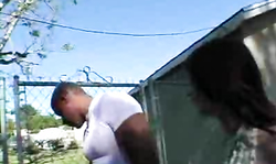 Two huge black bulls are pounding a sex-addicted white girl