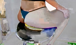 Ass Crush fetish game with a big-ass girl and banana