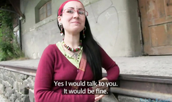 Awesome brunette Milf is sucking my hard pole to get some cash