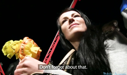 Hot brunette is getting fucked in her innocent face in the video by Public Agent