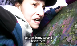 Beauty with innocent eyes is sucking hard dick so deep!