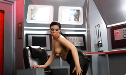 Adorable big-boobed doll gets topless on the spaceship