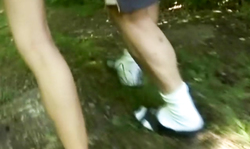 Teen slut gets fucked by daddy on the green grass