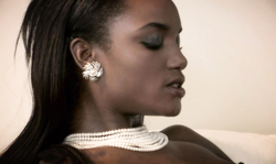 Elegant ebony nicely dicked in her little shaved pussy